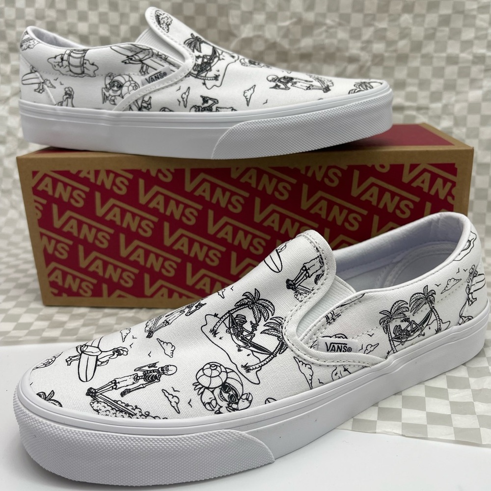 Vans Men’s Classic Slip-On Low Tide True White/True
VN0A5JLXBPD Sneakers - Picture 14 of 16